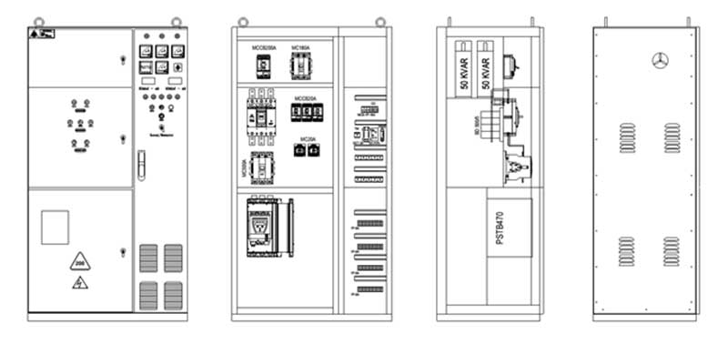 Bản vẽ vỏ tủ điện Thiết kế sản xuất vỏ tủ điện theo yêu cầu